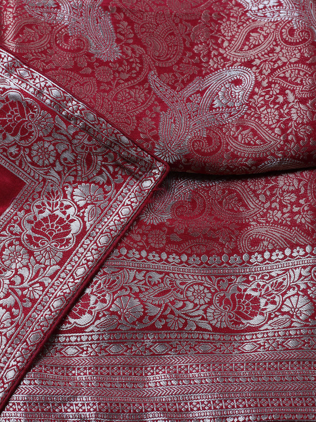Woven Design Chanderi Unstitched Suit With Pant &amp; Dupatta