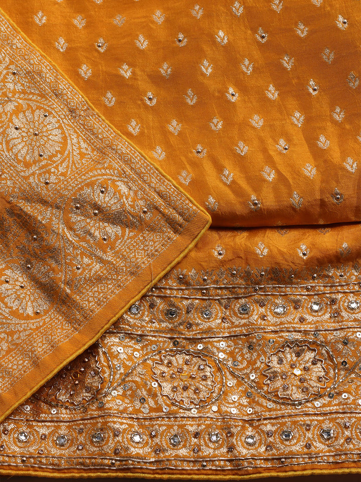 Banarasi Art Silk Unstitched Suit With Dupatta
