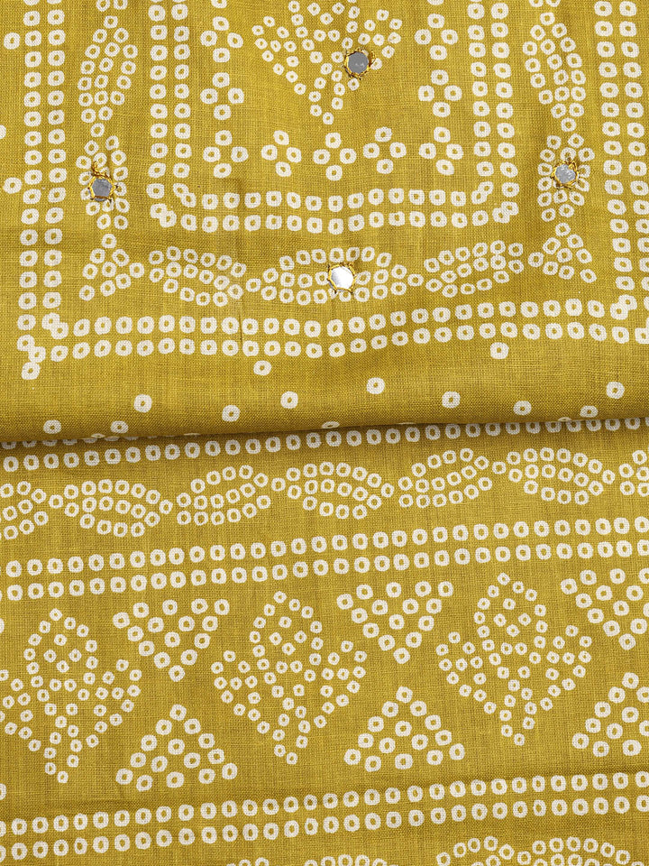 Printed Cotton Blend Unstitched Suit With Dupatta