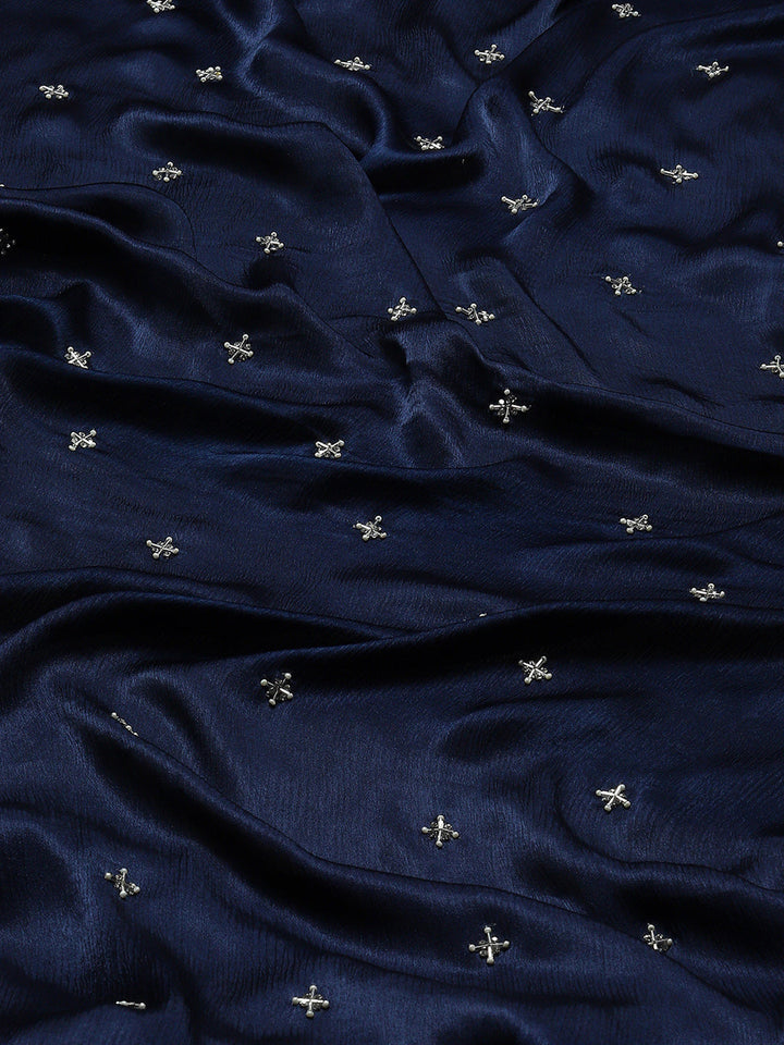 Hand Embroidery Chiffon Saree