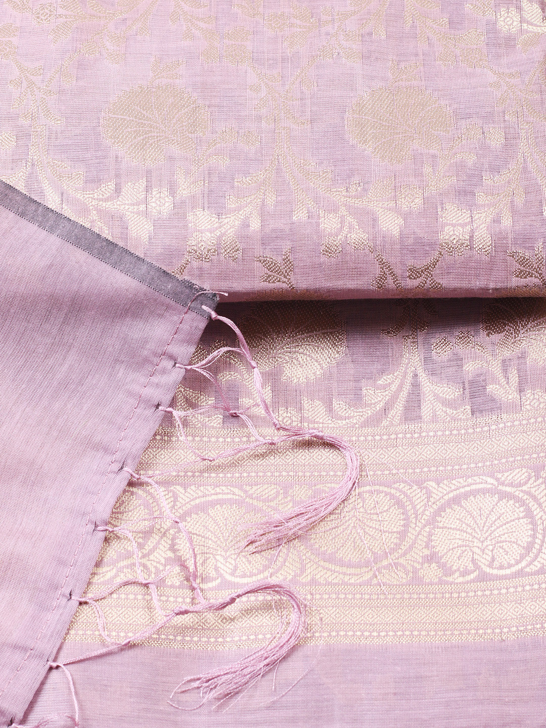Woven Design Chanderi Unstitched Suit With Pant &amp; Dupatta