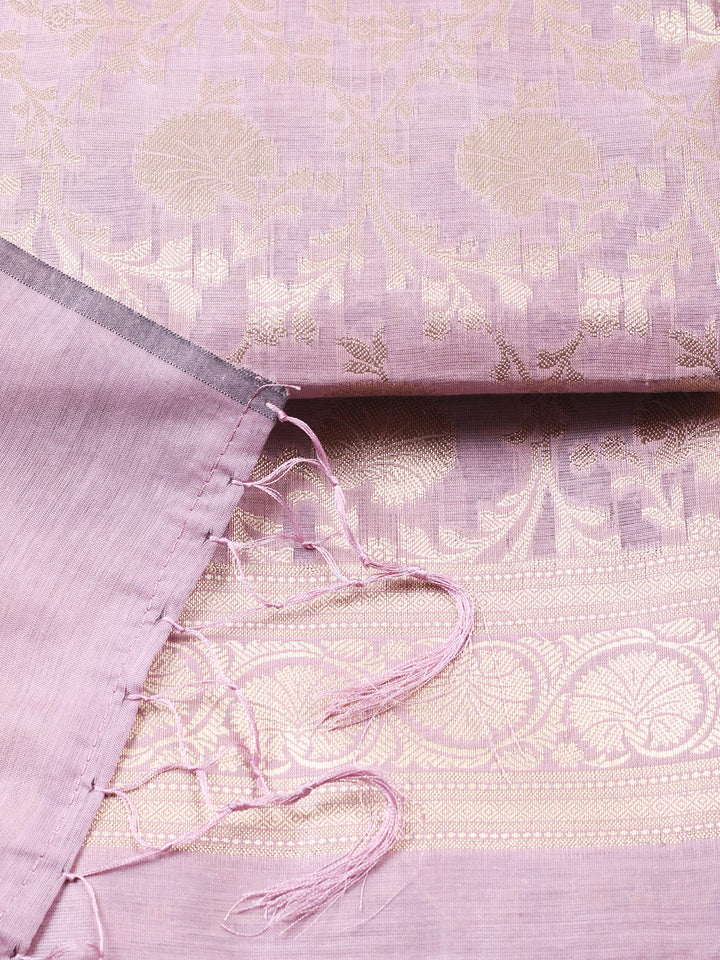Woven Design Chanderi Unstitched Suit With Pant &amp; Dupatta