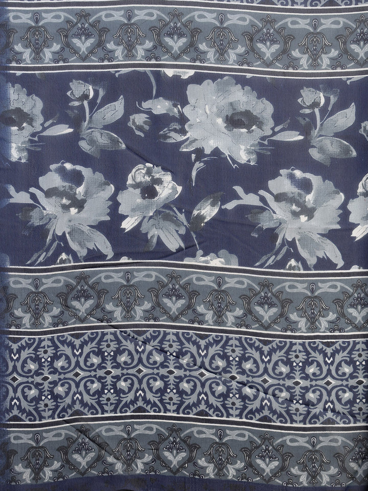 Floral Printed Georgette Saree