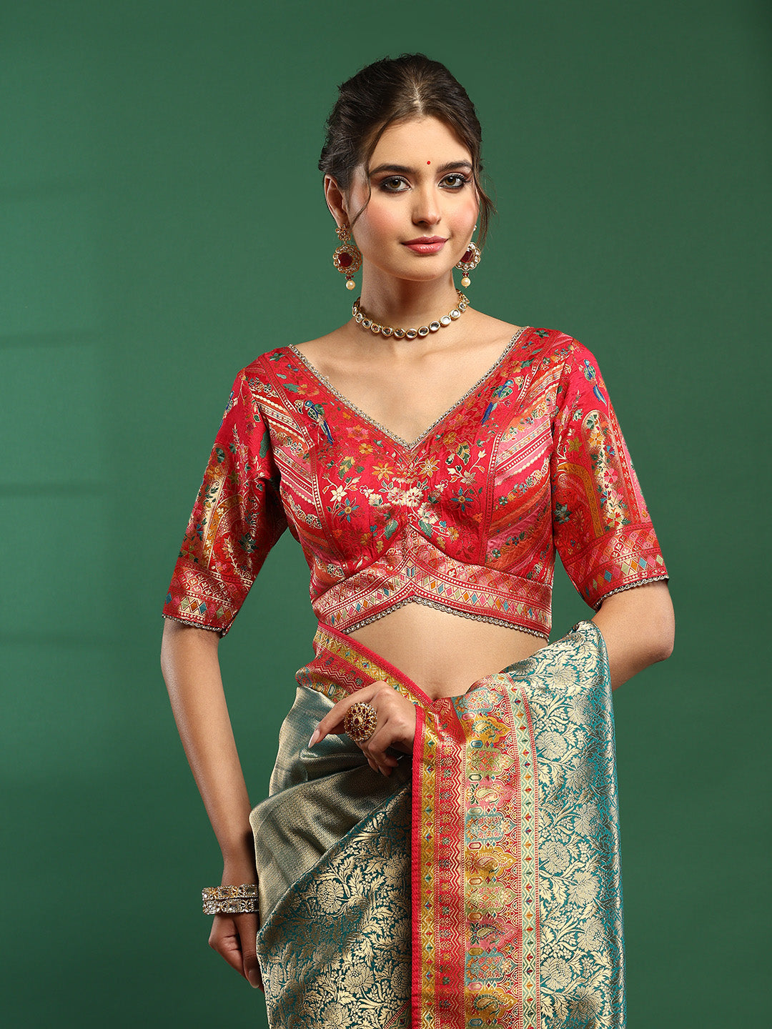 Embroidered Dola Silk Saree