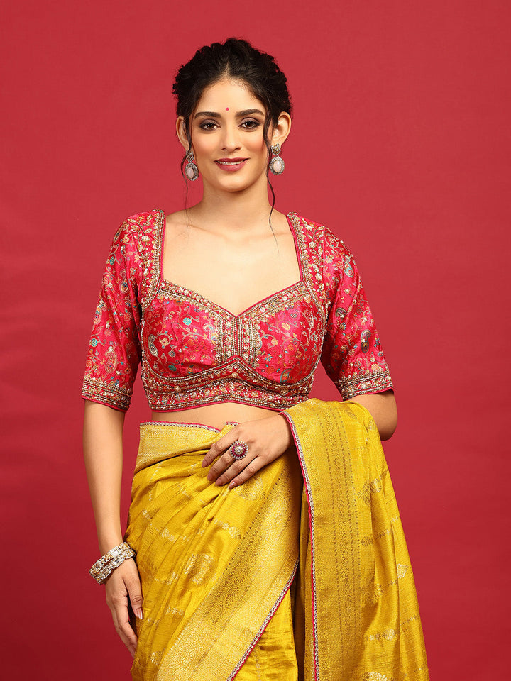Embroidered Dola Silk Saree