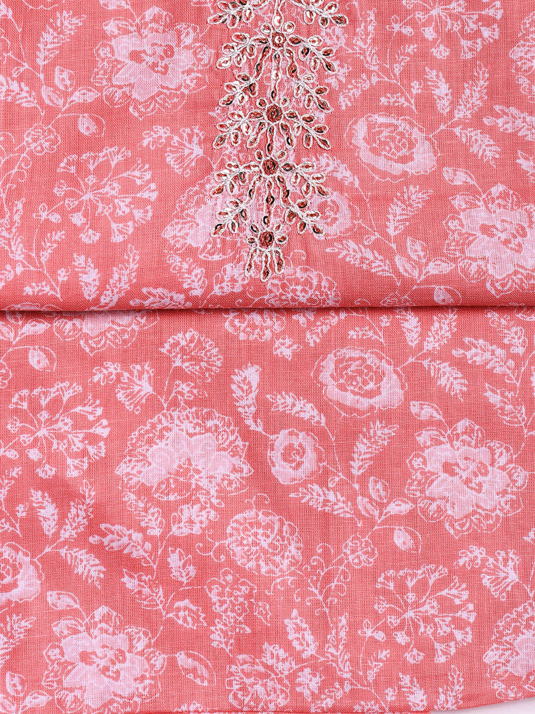 Printed Cotton Blend Unstitched Suit With Dupatta