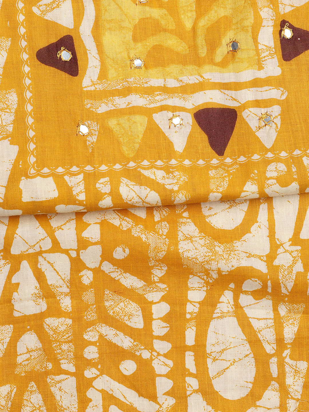 Printed Cotton Blend Unstitched Suit With Dupatta