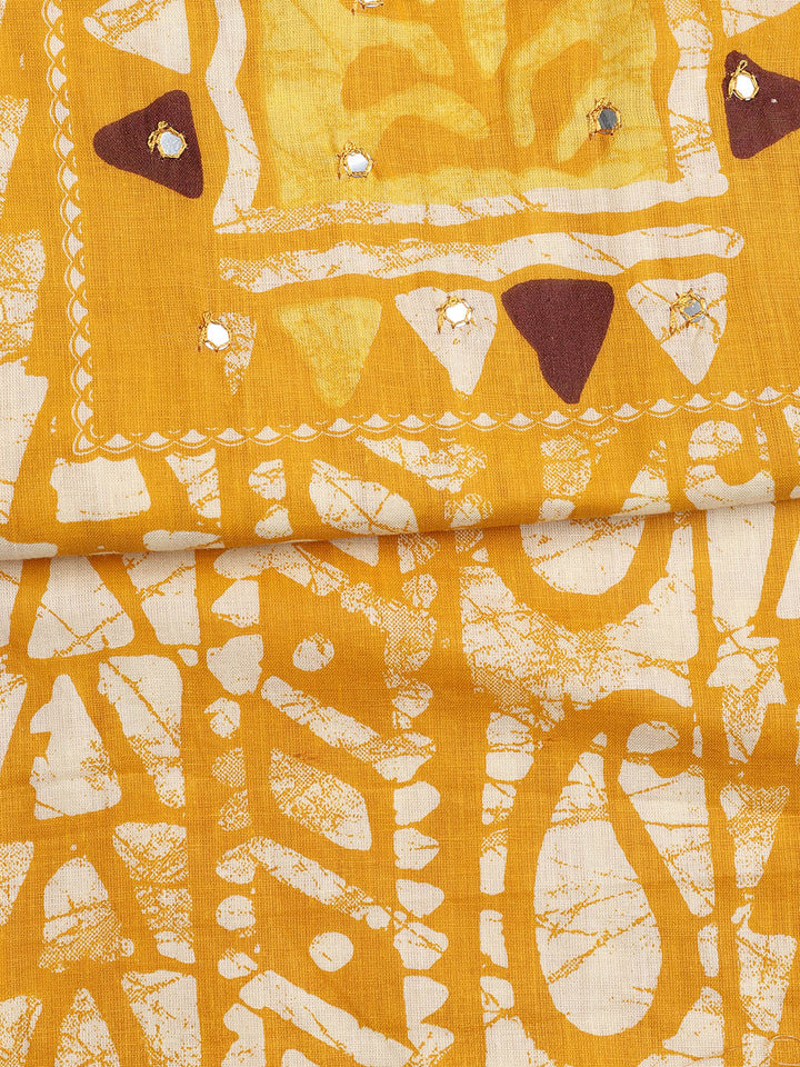 Printed Cotton Blend Unstitched Suit With Dupatta