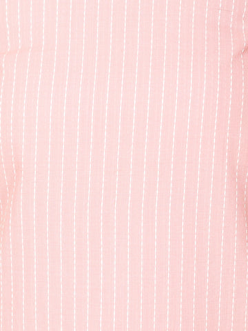 Stripes Printed Cotton Unstitched Suit Piece With Dupatta