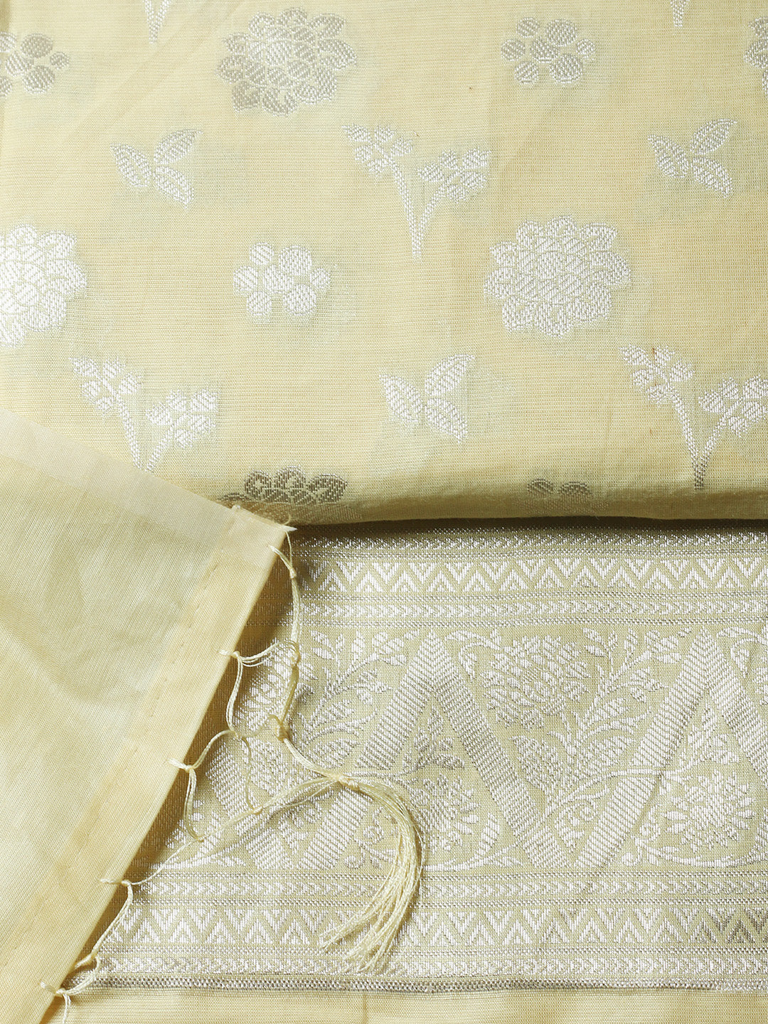 Woven Design Chanderi Unstitched Suit With Pant &amp; Dupatta