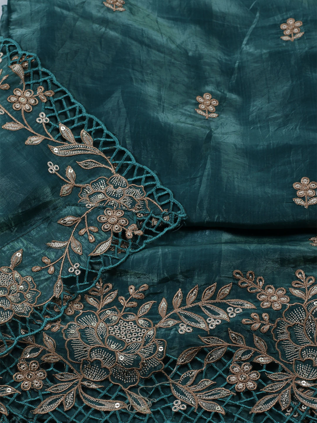 Embroidered Tissue Unstitched Suit With Dupatta