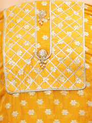 Neck Patti Chanderi Unstitched Suit Piece With Dupatta