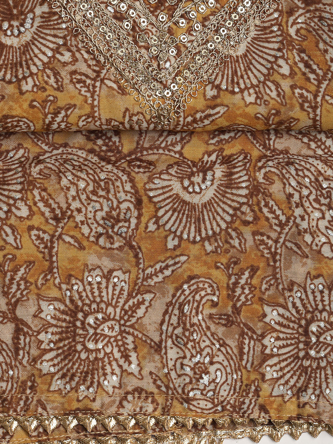 Neck Embroidered Cotton Blend Unstitched Suit With Dupatta