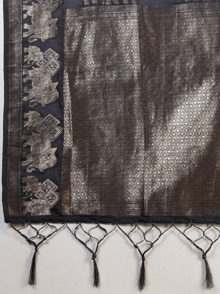 Embroidered Crepe Saree