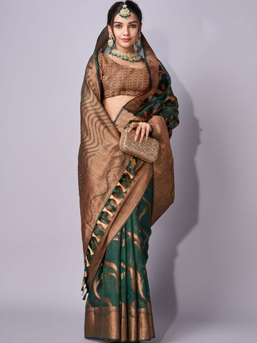 Zari Jaal Woven Art Silk Saree