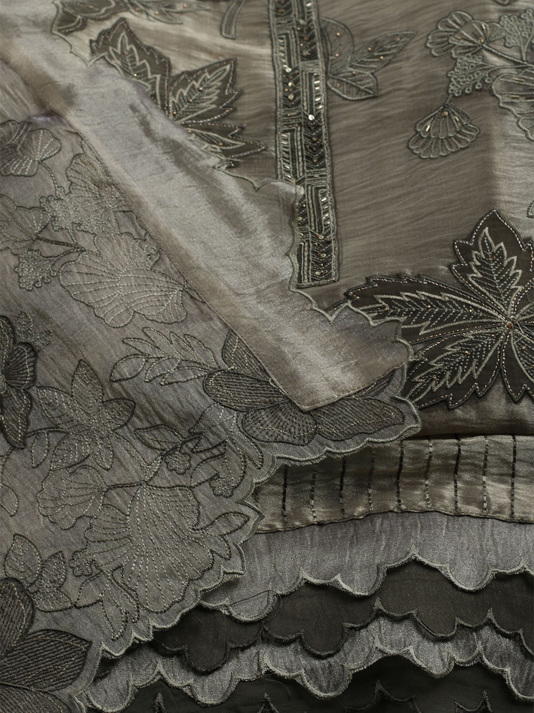 Embroidered Tissue Unstitched Suit With Dupatta