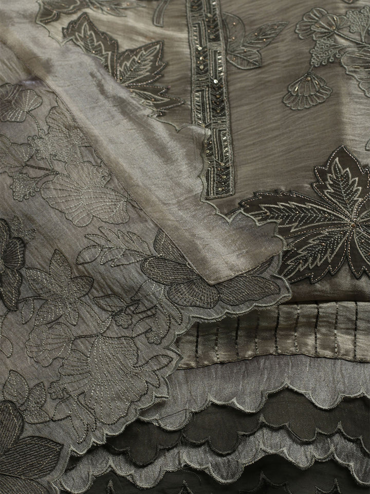 Embroidered Tissue Unstitched Suit With Dupatta