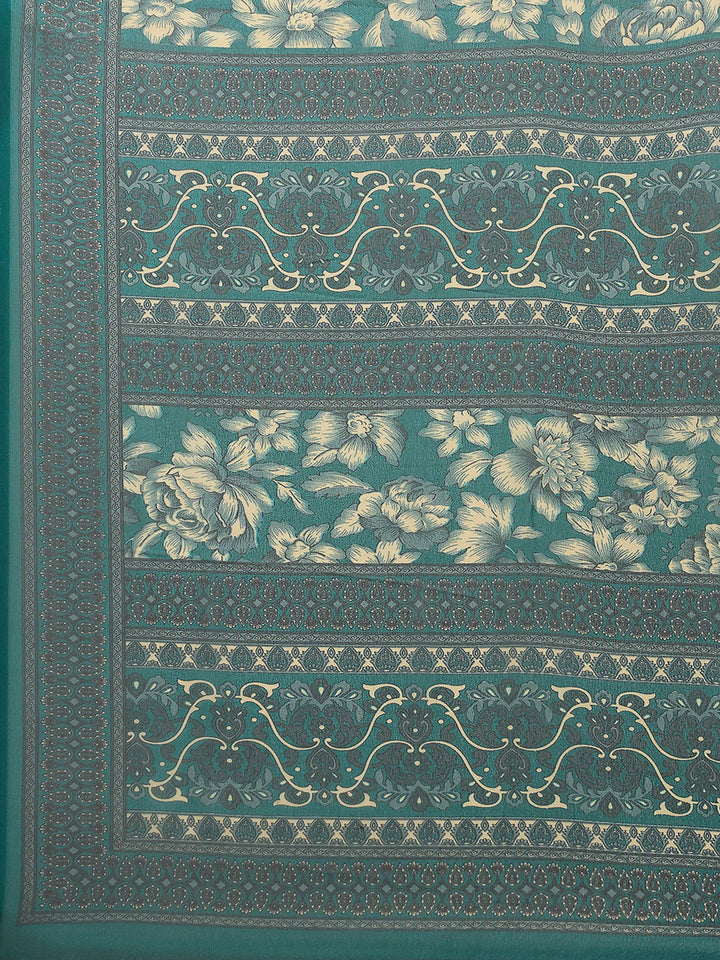 Floral Printed Georgette Saree