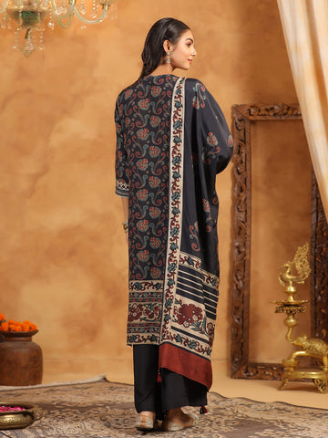 Printed Muslin Kurta With Pants & Dupatta