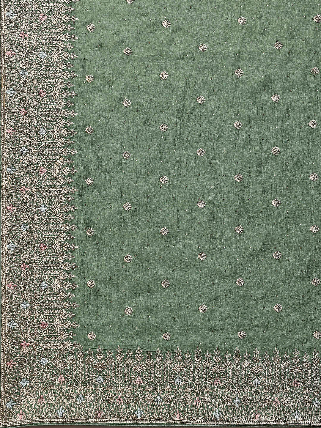 Zari Embroidered Tussar Saree