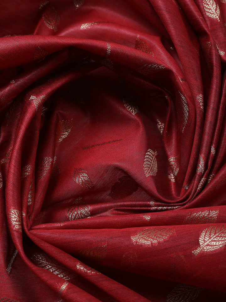 Banarasi Chanderi Unstitched Suit With Pant &amp; Dupatta