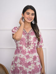 Digital Printed Muslin Kurta With Pants