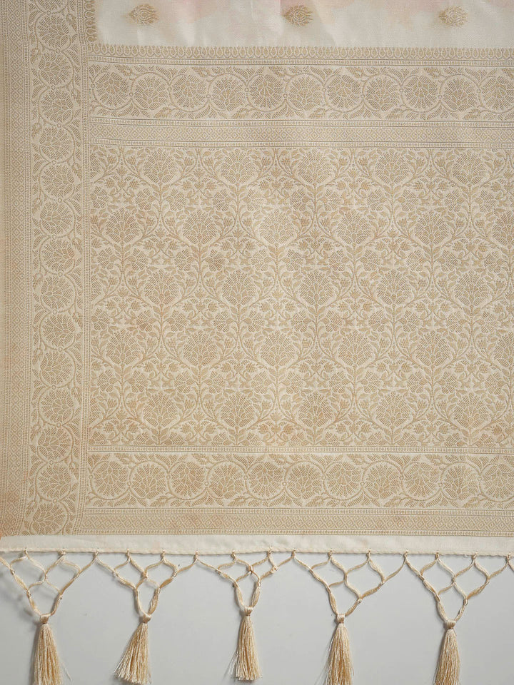 Floral Printed Tussar Saree