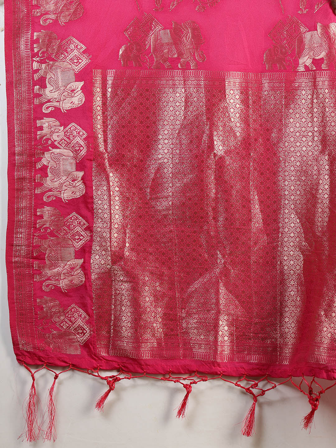 Embroidered Crepe Saree