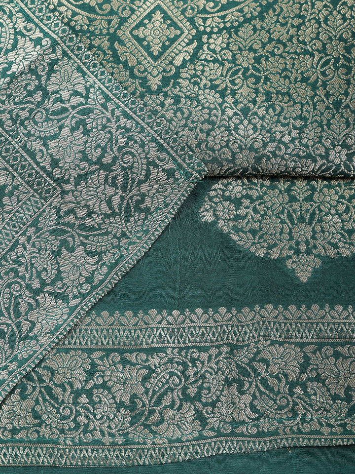 Woven Design Chanderi Unstitched Suit With Pant &amp; Dupatta