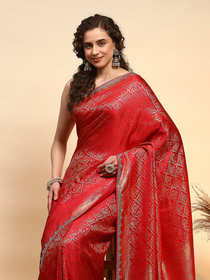 Woven Design Satin Saree