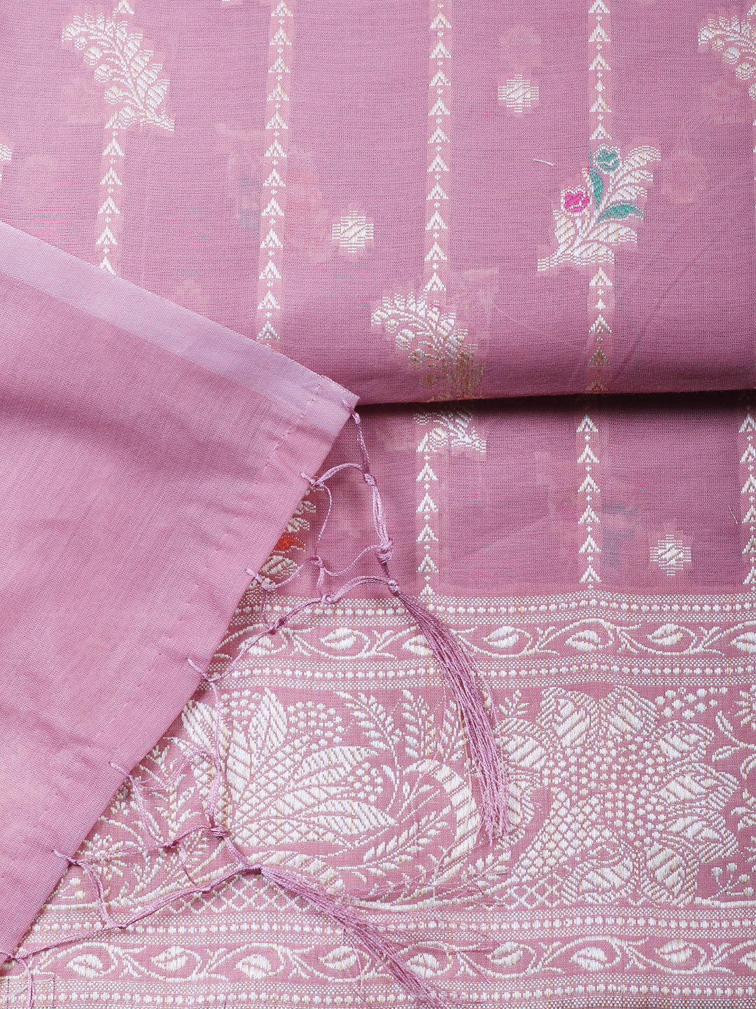Woven Design Chanderi Unstitched Suit With Pant &amp; Dupatta