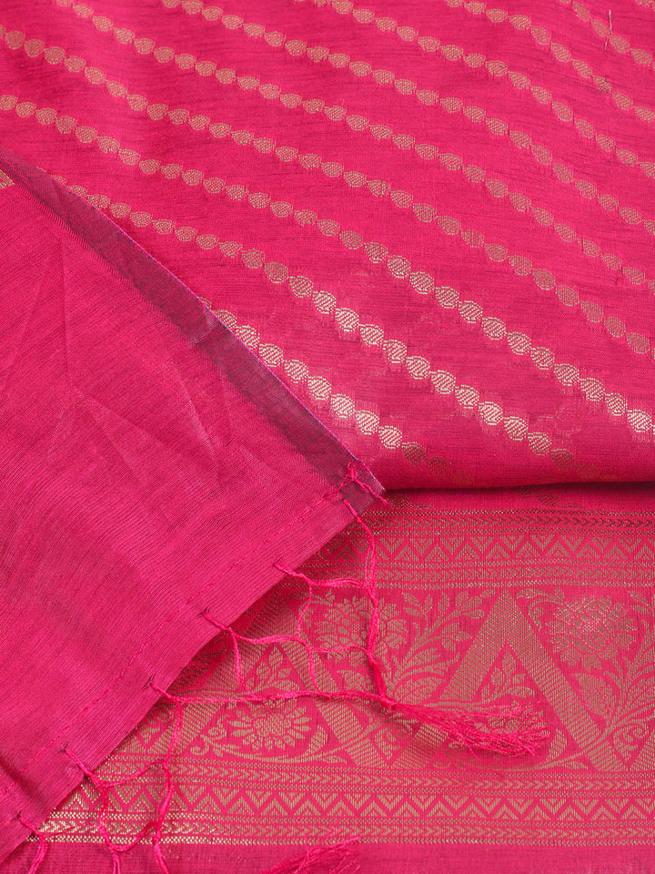 Woven Design Chanderi Unstitched Suit With Pant &amp; Dupatta