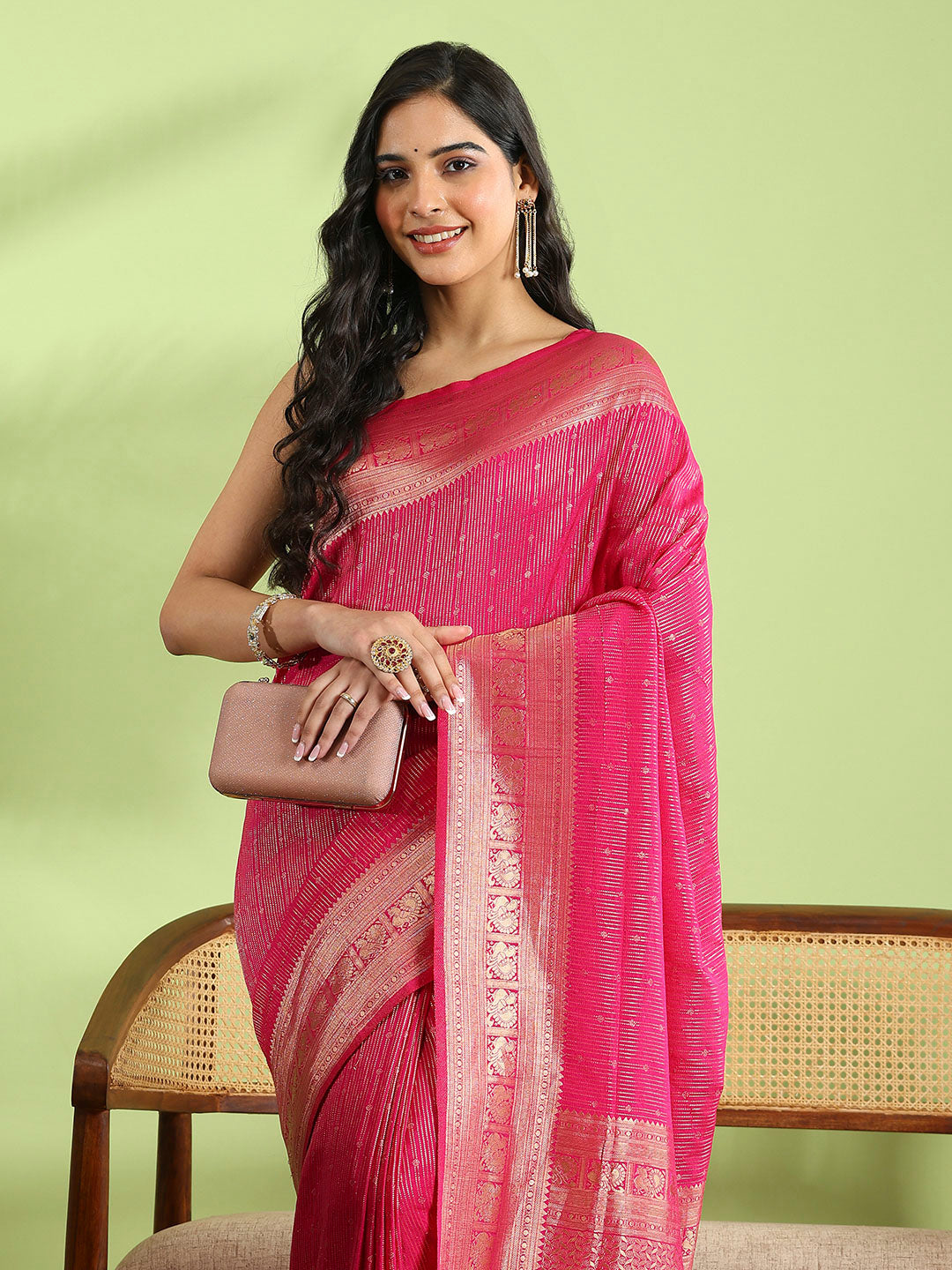Plain Crepe Saree
