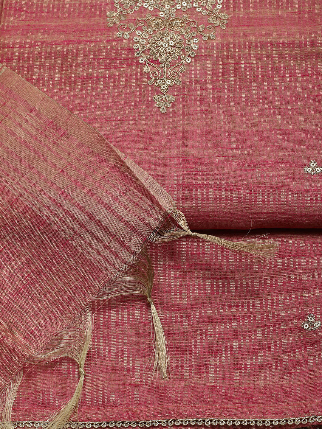 Embroidered Organza Unstitched Suit With Dupatta