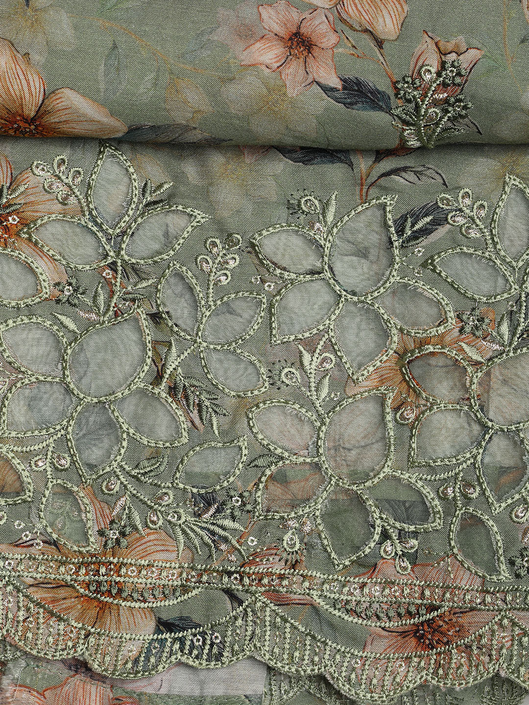 Printed Muslin Unstitched Suit With Dupatta