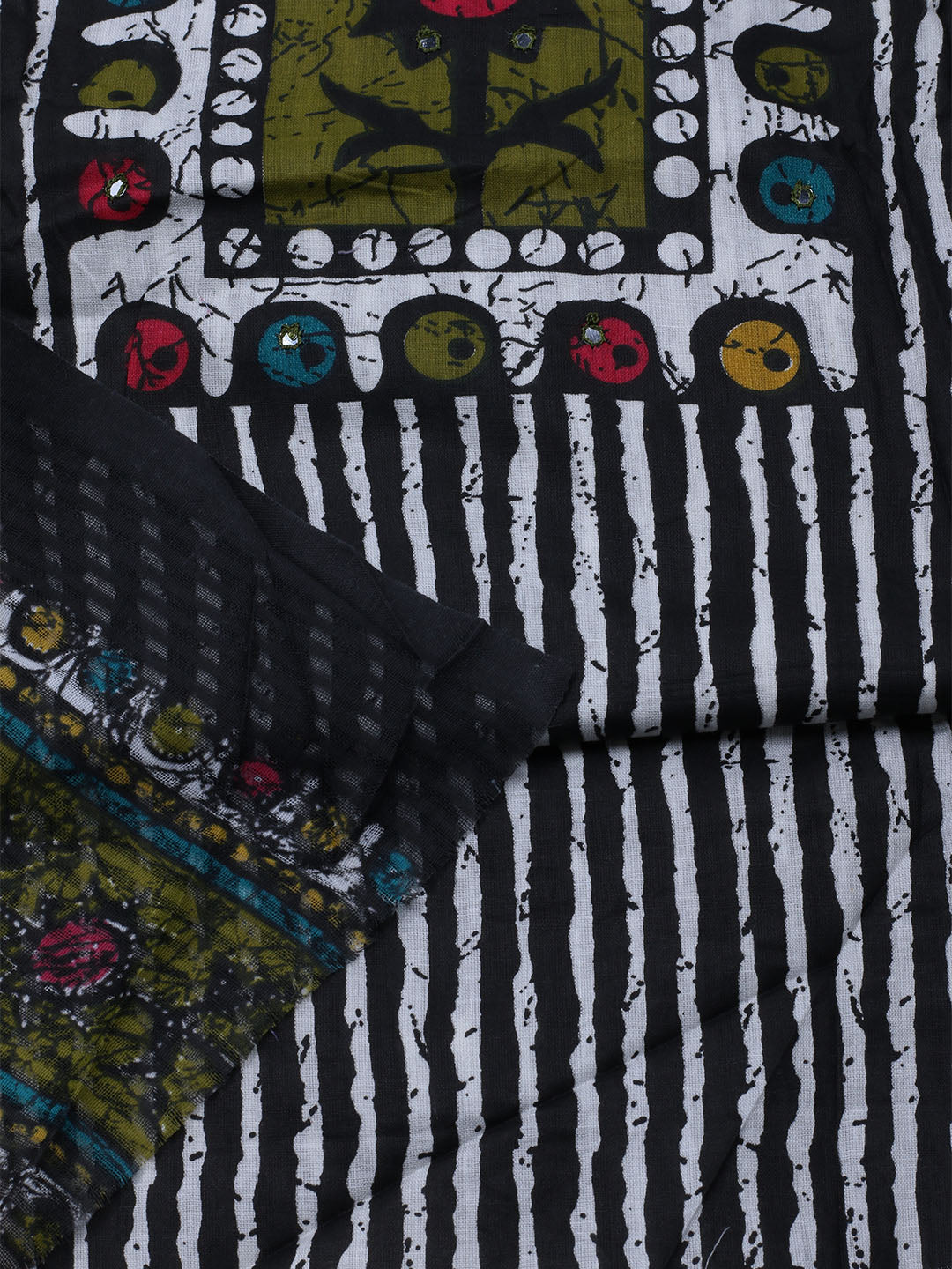 Printed Cotton Blend Unstitched Suit With Dupatta