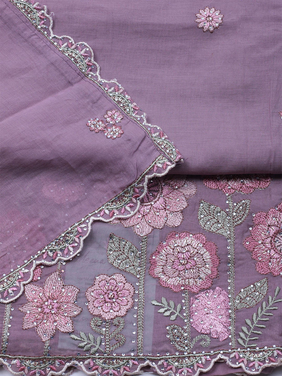 Embroidered Cotton Blend Unstitched Suit With Dupatta