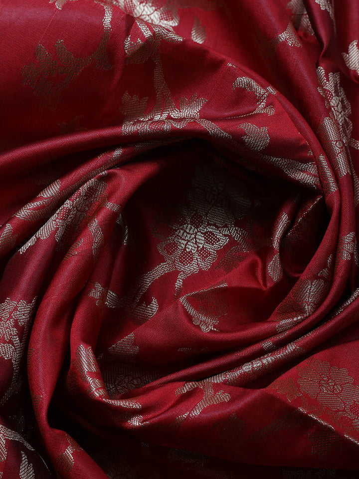 Banarasi Chanderi Unstitched Suit With Pant &amp; Dupatta