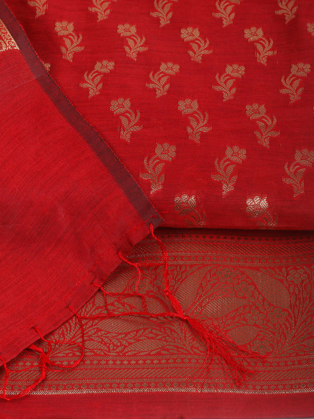 Woven Design Chanderi Unstitched Suit With Pant &amp; Dupatta