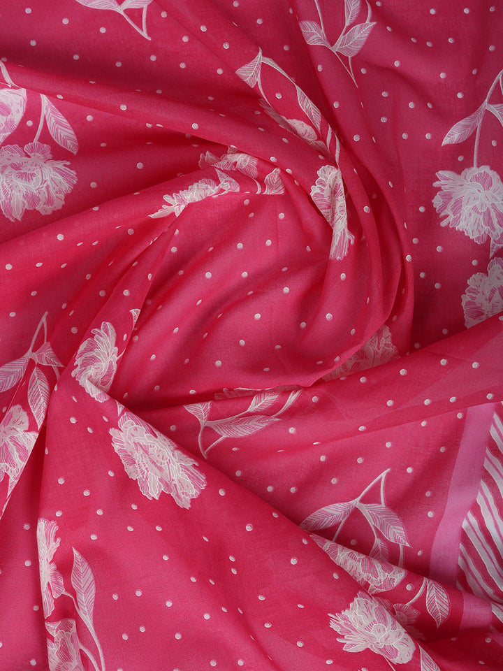 Printed Cotton Kurta With Pant &amp; Dupatta