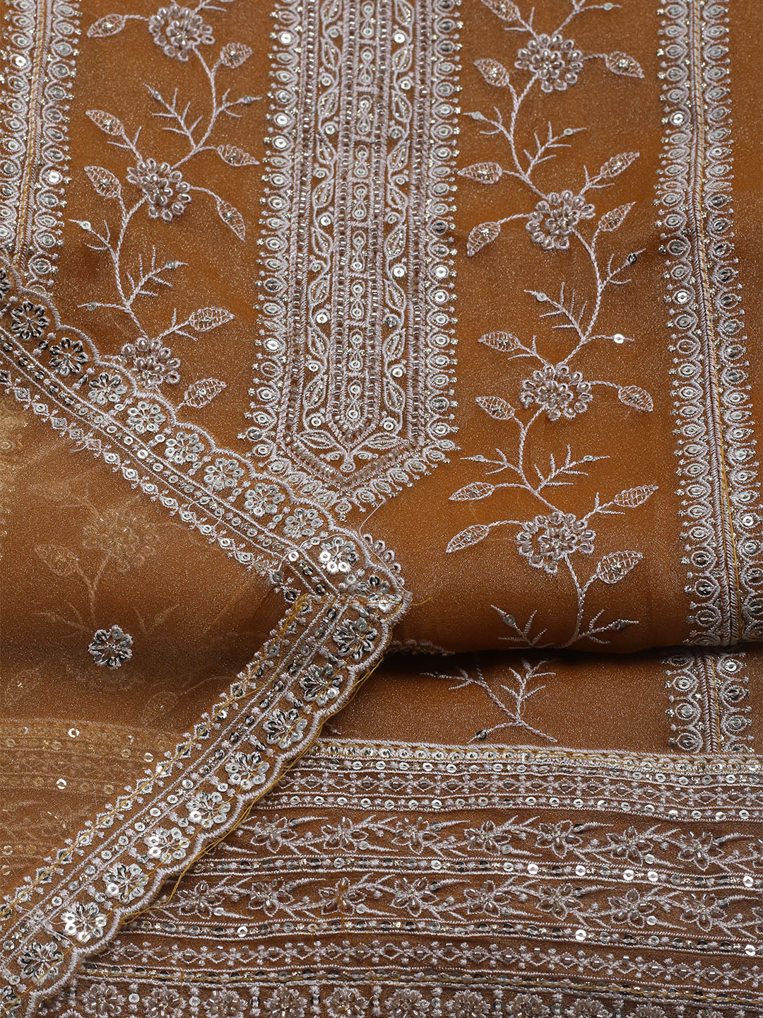 Embroidered Tissue Unstitched Suit With Dupatta