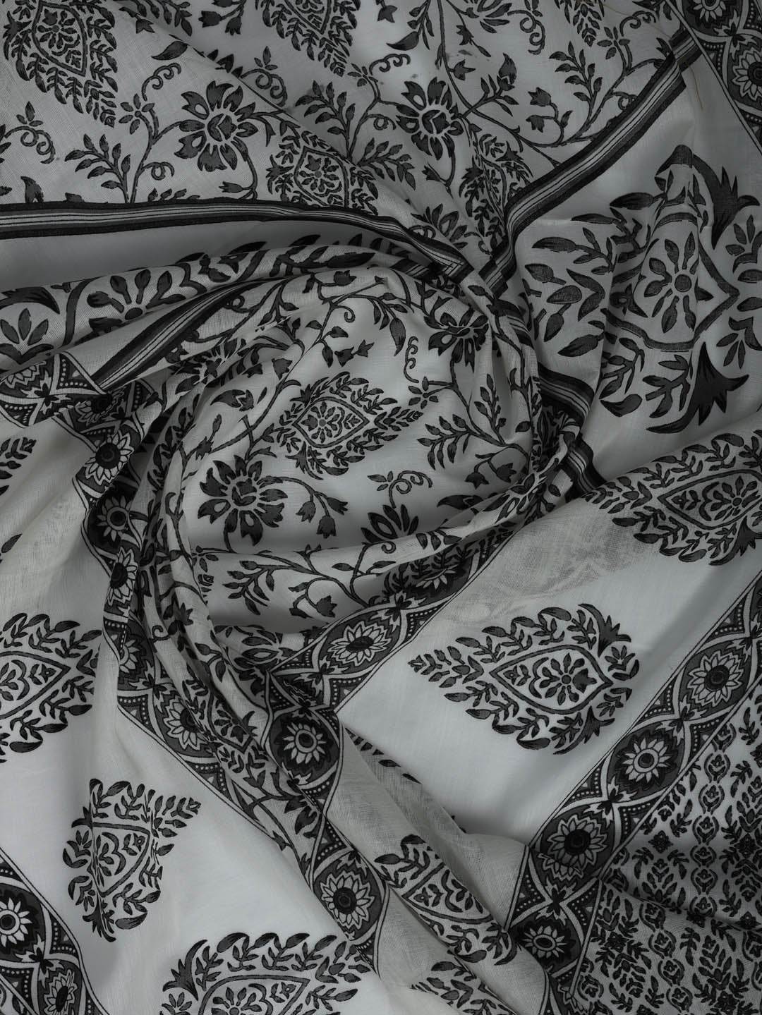 Printed Cotton Blend Suit With Pant &amp; Dupatta