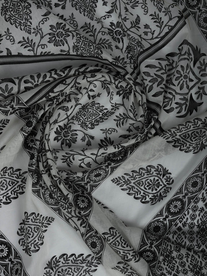 Printed Cotton Blend Suit With Pant &amp; Dupatta