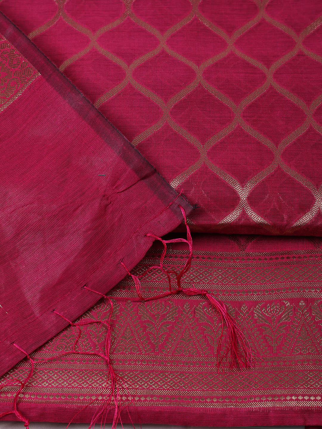 Woven Design Chanderi Unstitched Suit With Pant &amp; Dupatta