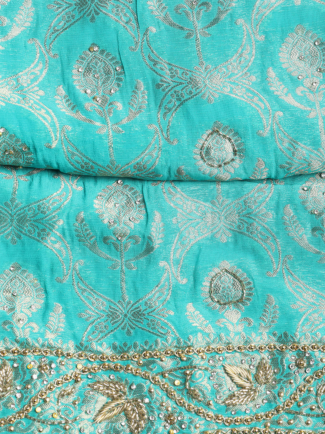 Neck Embroidered Georgette Unstitched Suit With Dupatta