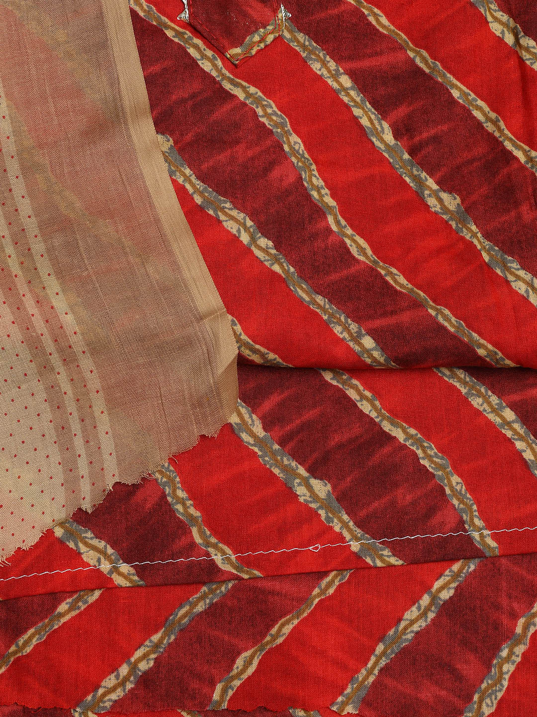 Printed Cotton Blend Unstitched Suit With Dupatta