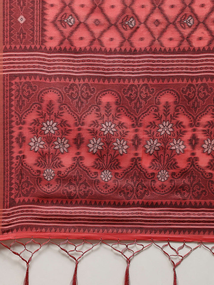 Resham Booti Woven Cotton Blend Saree