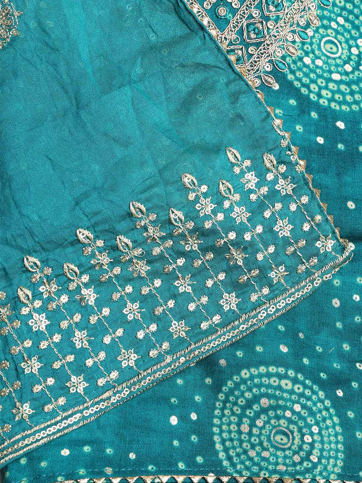 Neck Embroidered Cotton Blend Unstitched Suit With Dupatta