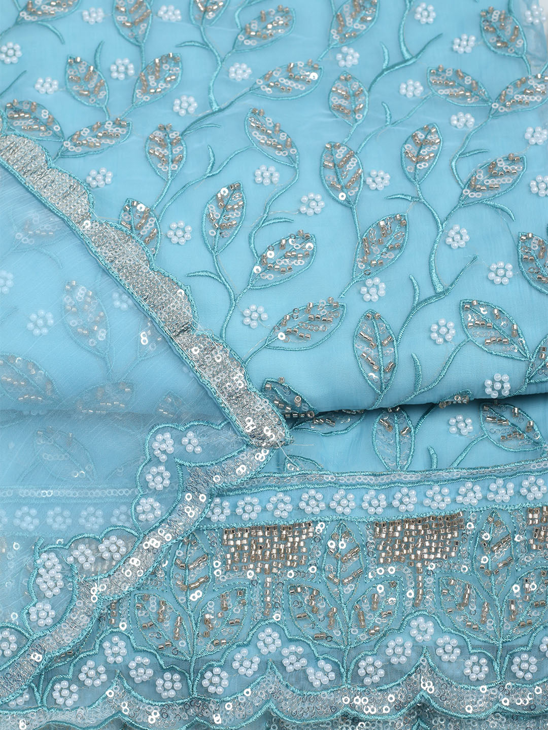 Embroidered Chiffon Unstitched Suit With Dupatta