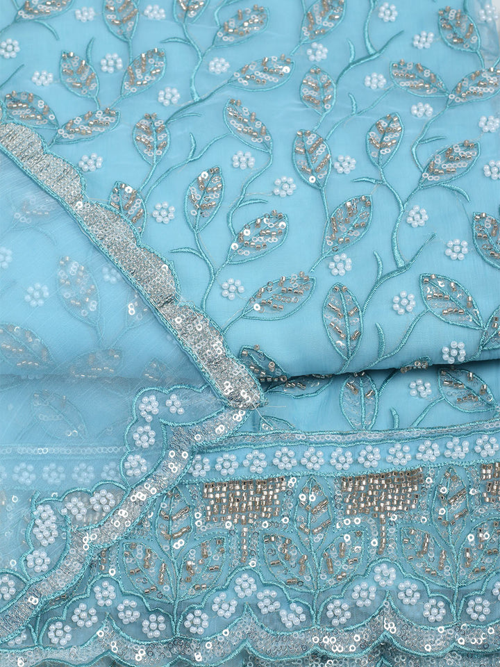 Embroidered Chiffon Unstitched Suit With Dupatta